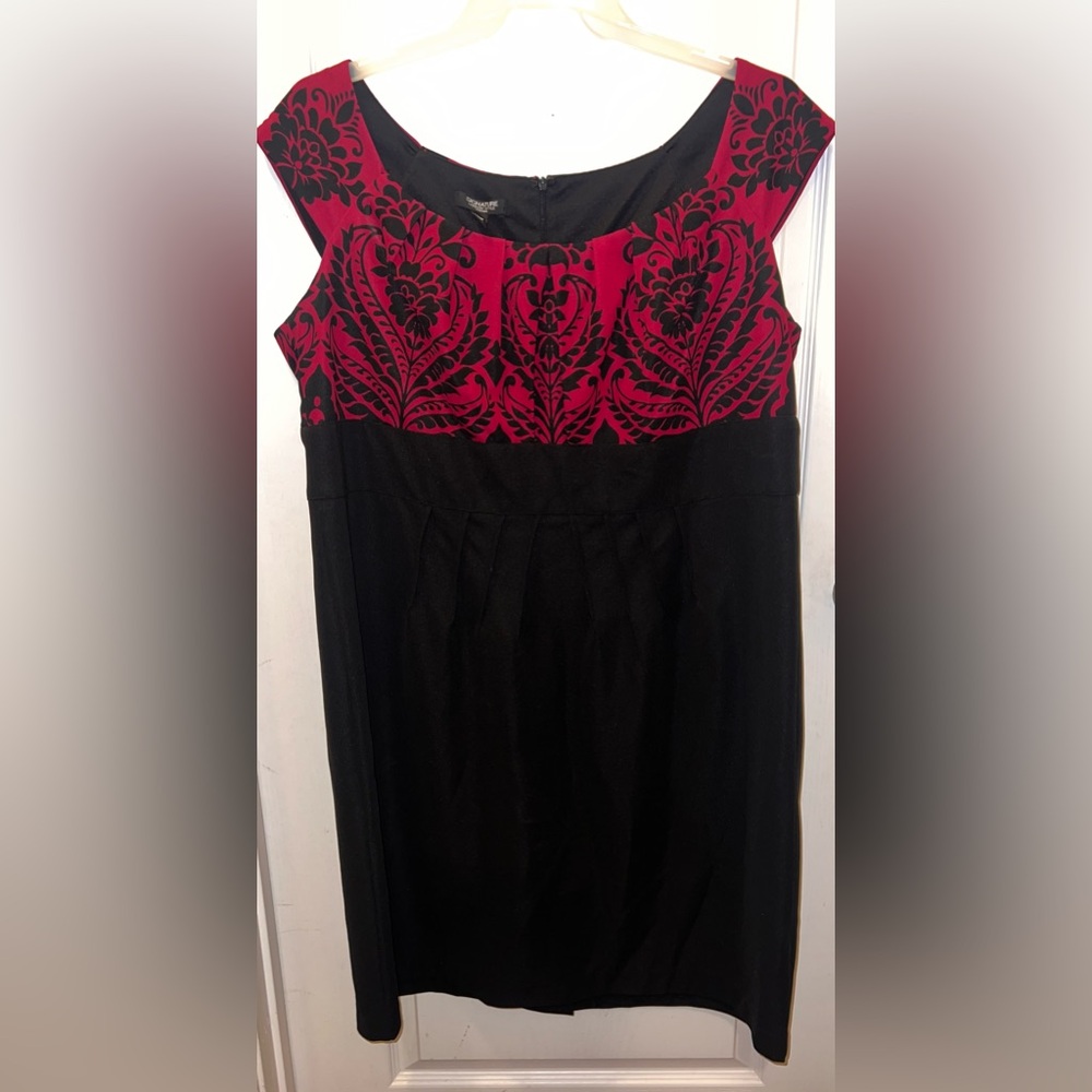 Signature Black and Red Floral Dress